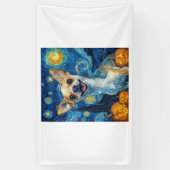 smiling chihuahua dog starry night by Van Gogh fin Banner (Vertikal)