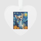 smiling chihuahua dog starry night by Van Gogh fin Ornament (Vorderseite)