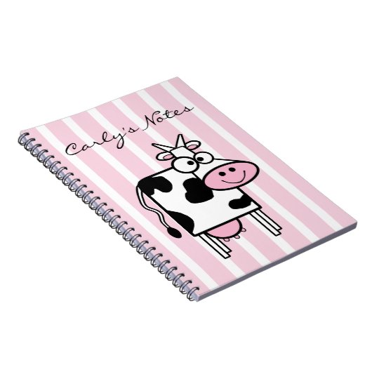 Smiling Cow Girly Animal Notizblock (Rechte Seite)