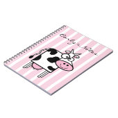 Smiling Cow Girly Animal Notizblock (Linke Seite)