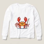 Smiling Crab Fishing – Kids’ Long Sleeve Tee (Design Vorderseite)