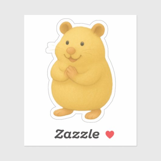Smiling Cream Hamster Sticker (Blatt)