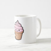 Smiling Cupcake – Cute Kawaii Illustration Kaffeetasse (VorderseiteRechts)