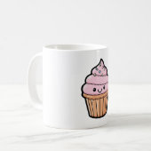 Smiling Cupcake – Cute Kawaii Illustration Kaffeetasse (Vorderseite Links)
