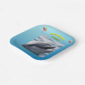 Smiling Dolphin Birthday Design Pappteller (Gewinkelt)