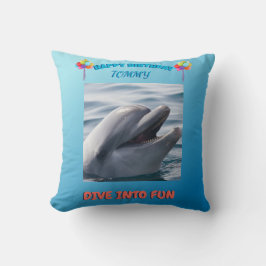 Smiling Dolphin Birthday Kissen