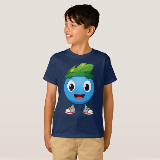 Smiling Earth Buddy T-Shirt Cute Planet Design (Vorne ganz)