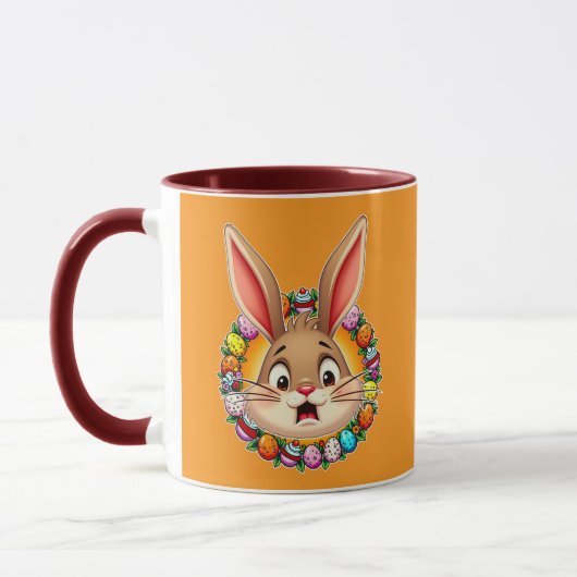 Smiling Easter Bunny – Floral Frame caneca Tasse (Links)