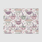 Smiling Faces Floral Pink Purple Seidenpapier (Vorderseite)