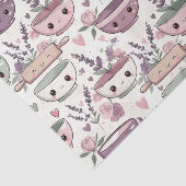 Smiling Faces Floral Pink Purple Seidenpapier (Ausschnitt)