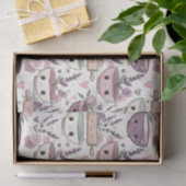 Smiling Faces Floral Pink Purple Seidenpapier (Geschenk)