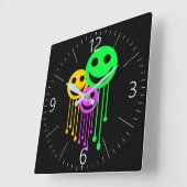 Smiling faces quadratische wanduhr (Winkel)