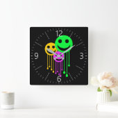 Smiling faces quadratische wanduhr (Zuhause)