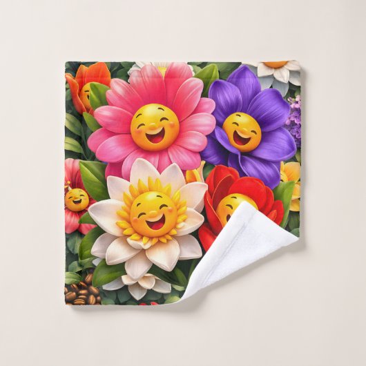 smiling floral garden washcloth description add a  badhandtuch set (Waschlappen)