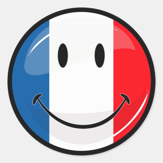 Smiling French Runder Aufkleber (Vorderseite)