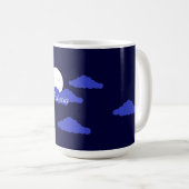 Smiling Full Moon with Clouds:  Dark Blue Kaffeetasse (VorderseiteRechts)