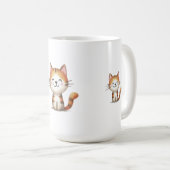 Smiling Ginger Tabby Kitten - Hand-Drawn Illustrat Kaffeetasse (VorderseiteRechts)