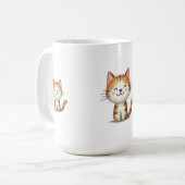 Smiling Ginger Tabby Kitten - Hand-Drawn Illustrat Kaffeetasse (Vorderseite Links)