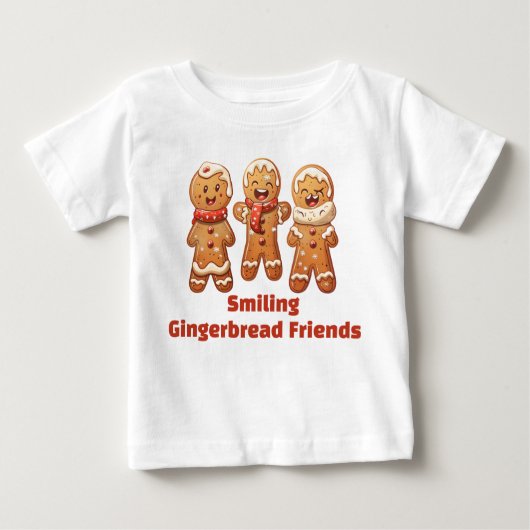 Smiling Gingerbread Friends Baby T-shirt (Vorderseite)