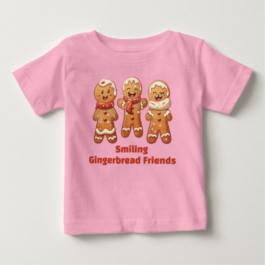 Smiling Gingerbread Friends Baby T-shirt (Vorderseite)