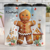 Smiling Gingerbread Winter Charm Thermosbecher
