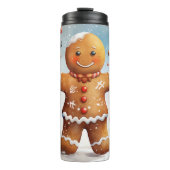 Smiling Gingerbread Winter Charm Thermosbecher (Vorderseite)