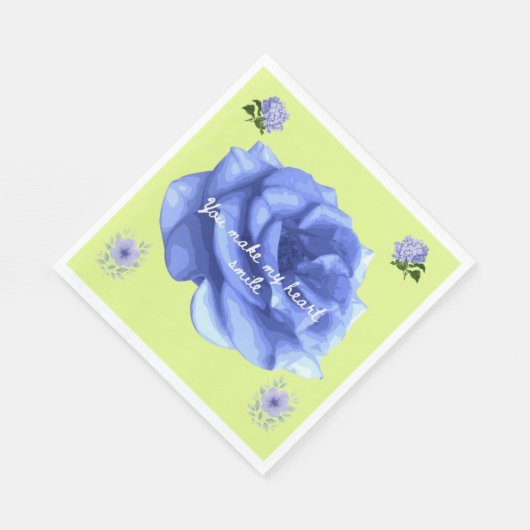 Smiling heart light green serviette (Ecke)