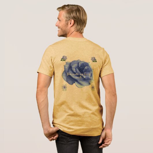 Smiling heart yellow Tri-Blend shirt (Rückseite voll)