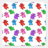 Smiling Hippo Collection Quadratischer Aufkleber (Vorderseite)