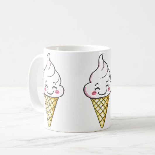 Smiling Ice Cream Cone Mug Kaffeetasse (Vorderseite Links)