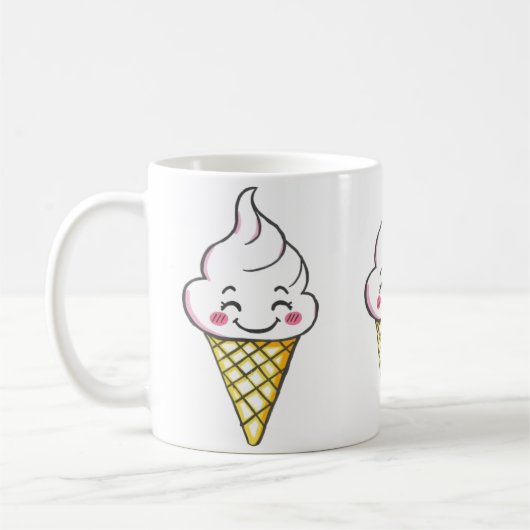 Smiling Ice Cream Cone Mug Kaffeetasse (Links)
