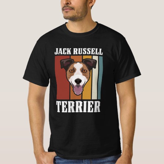 Smiling Jack Russell Terrier Retro T-Shirt (Vorderseite)