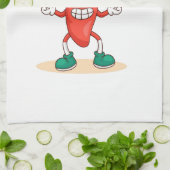 Smiling Jalapeño Cartoon Illustration Charakter Geschirrtuch (Gefaltet)