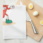 Smiling Jalapeño Cartoon Illustration Charakter Geschirrtuch (Viertel Falte)