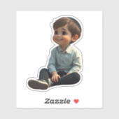 Smiling Jewish Boy – Cute Design with Kippah Aufkleber (Blatt)