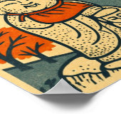 Smiling Jizo Guardian – Japanese Folk Art Poster (Ecke)