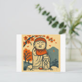 Smiling Jizo Guardian  – Japanese Folk Art  Postkarte (Stehend Vorderseite)