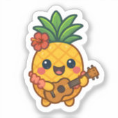 Smiling Kawaii Ananas - tropisch Aufkleber (Vorderseite)