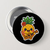 Smiling Kawaii Ananas - tropisch Button (Vorne & Hinten)