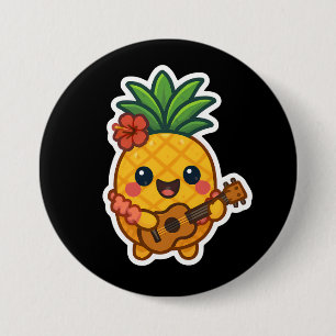 Smiling Kawaii Ananas - tropisch Button