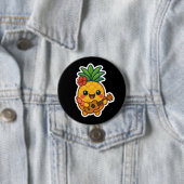 Smiling Kawaii Ananas - tropisch Button (Beispiel)