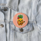 Smiling Kawaii Ananas - tropisch Button (Beispiel)
