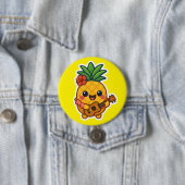 Smiling Kawaii Ananas - tropisch Button (Beispiel)
