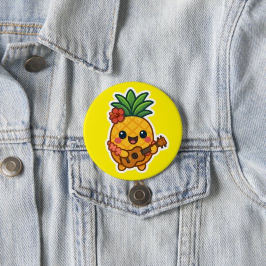 Smiling Kawaii Ananas - tropisch Button (Beispiel)