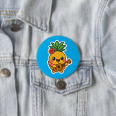 Smiling Kawaii Ananas - tropisch Button (Beispiel)