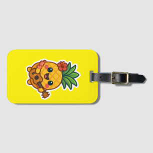 Smiling Kawaii Ananas - tropisch Gepäckanhänger
