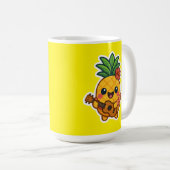 Smiling Kawaii Ananas - tropisch Kaffeetasse (VorderseiteRechts)