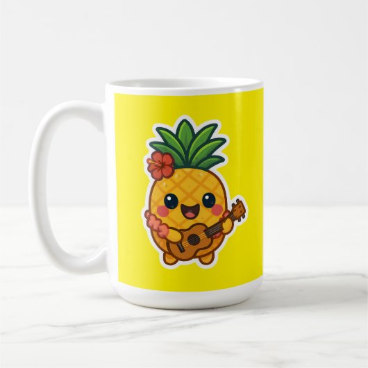 Smiling Kawaii Ananas - tropisch Kaffeetasse (Links)