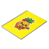 Smiling Kawaii Ananas - tropisch Notizblock (Linke Seite)