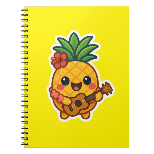 Smiling Kawaii Ananas - tropisch Notizblock (Vorderseite)
